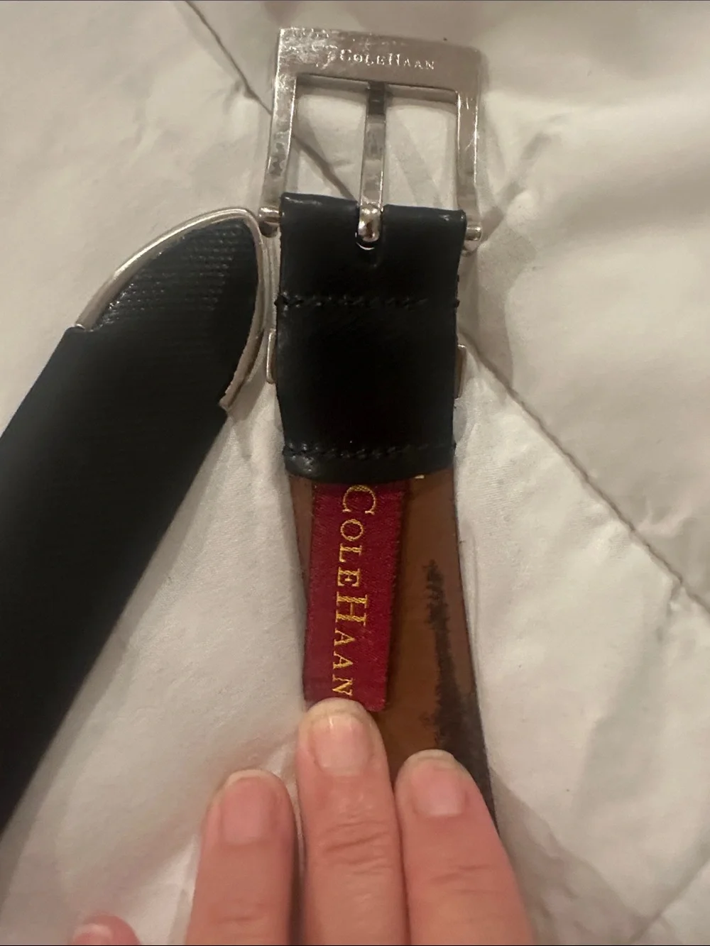 Classic Black Leather Belt with Silver Buckle